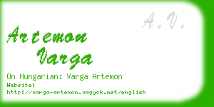 artemon varga business card